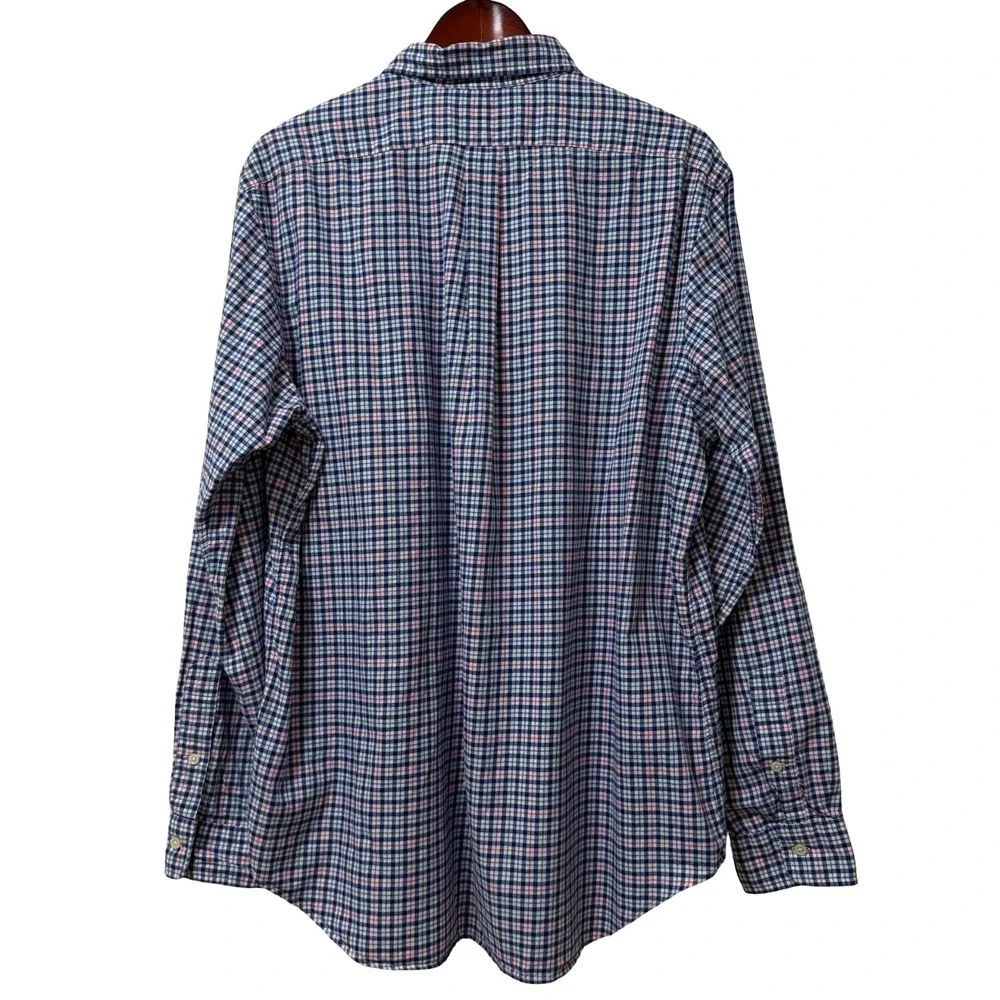 Ralph Lauren Mens Plaid Long Sleeve Button Up Shirt Size XL Preppy Church Office
